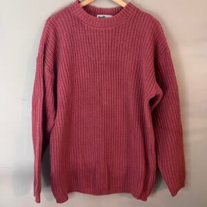 Whalerknits Newport Shaker Knit Crewneck Cotton Sweater Nantucket Red Size Small